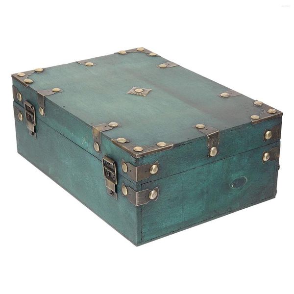 Bolsas de almacenamiento joyero caja de madera decoración vintage dormitorio de mesa retro adornos