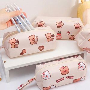 Bolsas de almacenamiento Kawaii Cartoon Bear Lápiz Lápiz