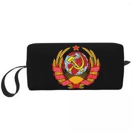 Opbergtassen Kawaii Coat of Arms Sovjet Unie Reistoilettastas voor vrouwen CCCP Rusland Make -up Cosmetische schoonheid Dopp Kit
