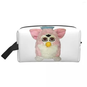 Bolsas de almacenamiento Kawaii Furbys I como Bolsa de viaje Bolsas Mujeres Cartoon Animales Robot Organizador de maquillaje Cosmética Beauty Dopp Kit