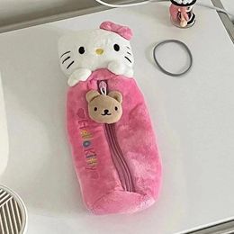 Sacs de rangement Kawaii peluche papeterie sac fille étudiant dessin animé grande capacité stylo étudiants fournitures scolaires cadeaux d'anniversaire