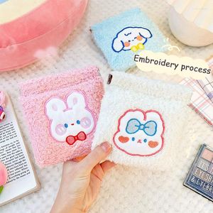 Opbergtassen Kawaii Shrapnel Plush Tas Mooie draagbare verandering Wallet Wallet Girls 'Heart Towel Mini Women's'