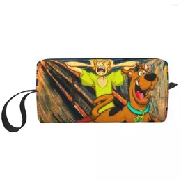 Storage Bags Kawaii Starry Sky Gustav Klimt Travel Toiletry Bag Women Dog Painting Makeup Cosmetic Beauty Dopp Kit