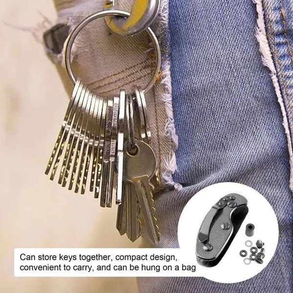 Sacs de rangement Clip de porte-clés pour clés en alliage d'aluminium, combinaison gratuite, accessoires portables antirouille légers, voiture, maison, bureau