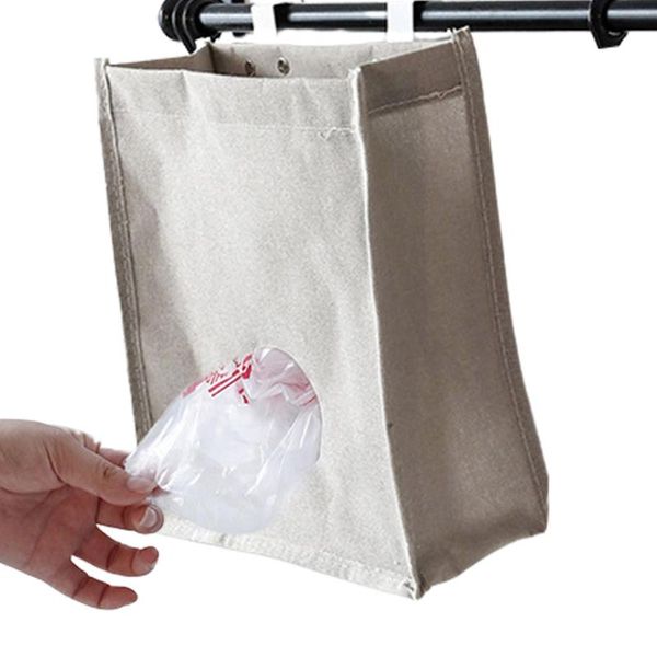 Bolsas de almacenamiento para cocina, soporte para bolsas de comestibles, dispensador de basura con gancho y puerto de extracción redondo montado en la pared