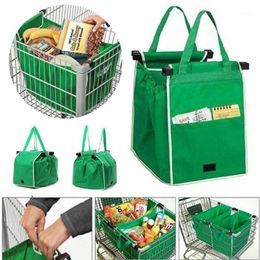 Bolsas de almacenamiento Señoras Respetuoso del medio ambiente Supermercado Bolsa de compras Carro Bolso Engrosado Plegable Reutilizable Gran capacidad