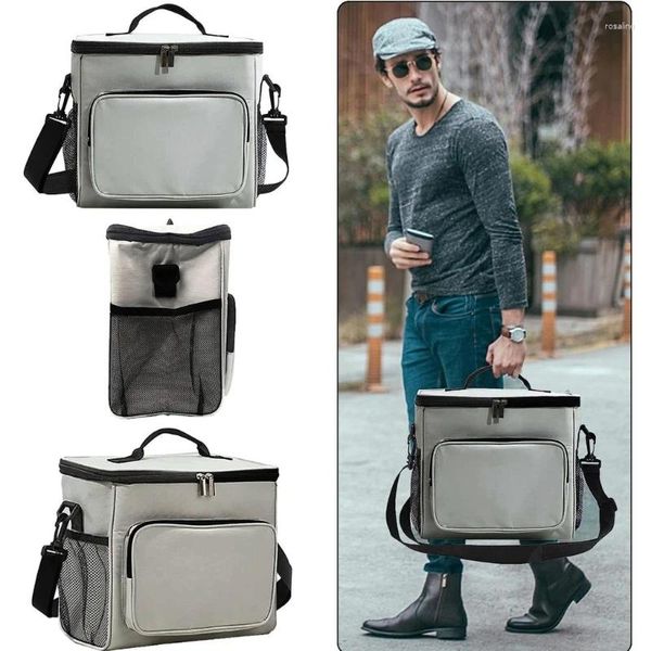 Bolsas de almacenamiento Bolsa refrigeradora de gran capacidad Impermeable Oxford Almuerzo térmico Congelador aislado Caja de camping para mujeres Hombres Y5GB