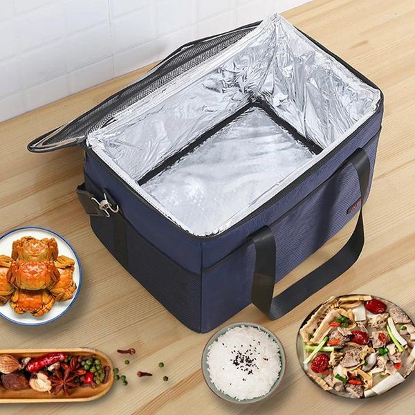 Bolsas de almacenamiento Gran capacidad Bolsa de refrigerador térmico Aislado Picnic Camping Embalaje de alimentos Lunch Bail Bajor