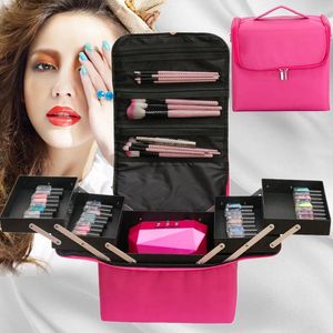 Opbergtassen Grote capaciteit Multi-layer Professionele make-upcase en tas Portable Manicure Pedicure Tattoo Kit