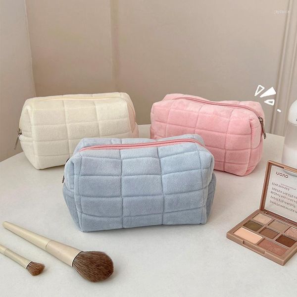 Sacs de rangement grande capacité sac cosmétique Portable couleur bonbon pochette de maquillage doux confortable organisateur de toilette pour décor de Table