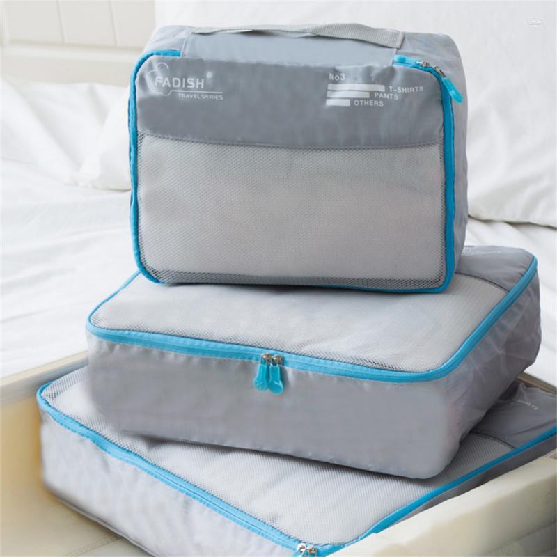 Conjunto de bolsas de armazenamento de grande capacidade portátil 7 peças bolsa de roupas à prova d'água durável viagem arrumada conveniente