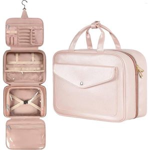 Sacs de rangement de grande capacité, sac de voyage de toilette et de maquillage, PU étanche pour accessoires de beauté, organisateur Portable à emporter