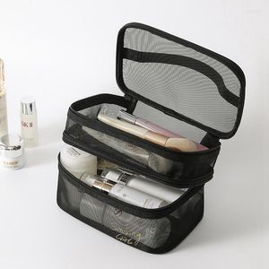 CosmoCraze Travel Toiletry Bag - Large Mesh Pouch for Cosmetics, Makeup, Bathroom items - Waterproof & Multifunctional