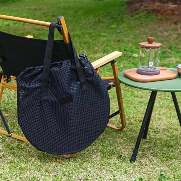 Sacs de rangement Grand sac à cordon de serrage Sac en maille Pochette de cuisson polyvalente pour pique-nique de camping en plein air