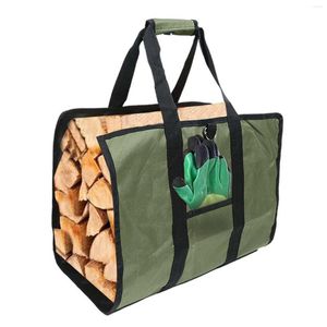 Opbergtassen Grote brandhoutdrager Zware Log Tote Wood draagtas met handgrepen voor kampeertrip multifunctioneel