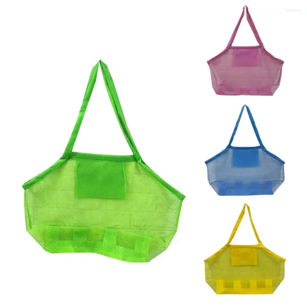Sacs de rangement grand jouet de sac de plage en mailles pour les jouets enfants coque de mer
