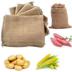 Bolsas de almacenamiento, saco de arpillera Natural grande, bolsa de embalaje de patata de carrera gruesa, organizador doméstico para jardín de granja