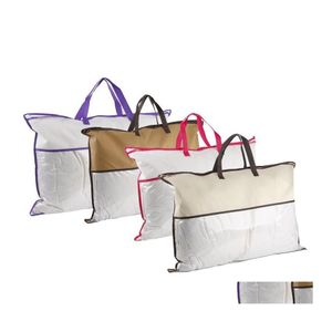 Sacs de rangement Grand sac à vêtements portable avec poignée non-tissé anti-poussière Couverture Organisateur Capacité Fourre-tout Sac à main Fashion Drop Deli OT8NO