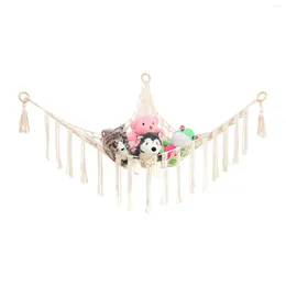 Opbergzakken Grote muurbevestiging Macrame voor kinderkamer Home Decor Knuffelhangmat Hoek Hangend knuffelnet met haken