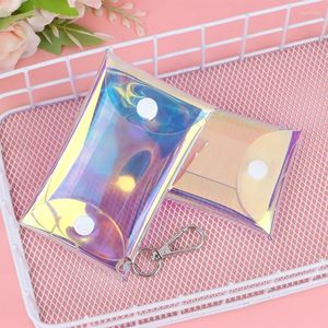 Opbergtassen laser anime poppen kleur cosmetische tas vrouwen diy make -up potlood organisator reis toilethoëren washoes schattige portemonnees zakje