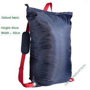 Bolsas de almacenamiento Bolsa de lavandería con correa para el hombro Forma de almohada Organizador de ropa de viaje Lavable para campamento de montañismo al aire libre