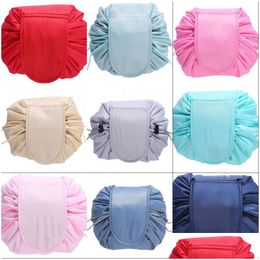 Bolsas de almacenamiento Lazy Cosmetic Bag Unisex Dstring Bolsas de maquillaje Sundres Storage Organizer Magic Travel Pouch Ry Wash 171 Drop Delivery Hom Dhns3