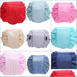 Bolsas de almacenamiento Lazy Cosmetic Bag Unisex Dstring Bolsas de maquillaje Sundres Storage Organizer Magic Travel Pouch Ry Wash 171 Drop Delivery 2022 Dh1F0