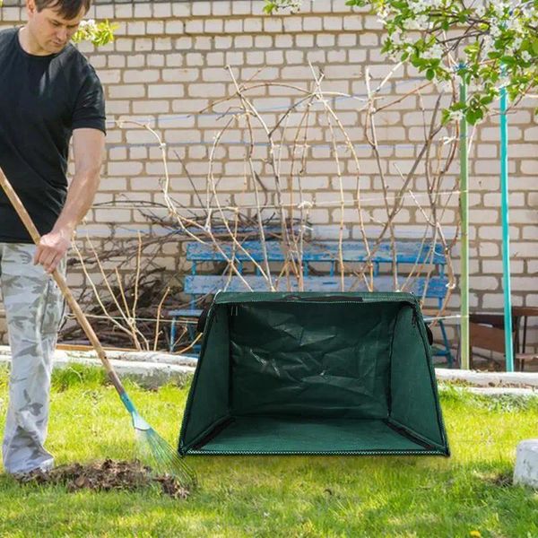 Sacs de rangement Sac de collecte de feuilles Sac de ramassage robuste Pelle de ramassage Résistant à l'usure Conteneur de déchets de jardinage avec poignée pour les débris de branches