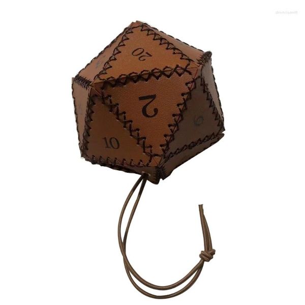 Sacs de rangement sac en cuir pochette à cordon polygonale pour jeu de rôle porte-monnaie bijoux jeux de société livraison directe