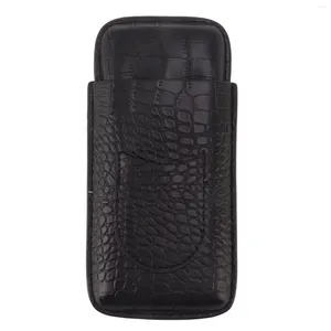 Sacs de rangement Humidor en cuir Résistant à l'usure Texture délicate 3 Porte-étui portable Bonne protection avec poche pour une utilisation au bureau