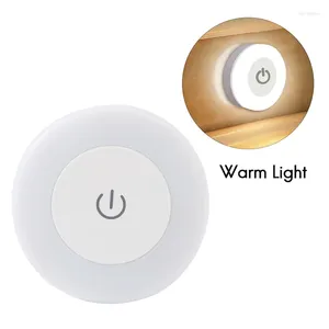 Opbergtassen LED Touch Sensor Night Lights 3 Modi Magnetische basis Wandlicht USB Oplaadbaar Ronde Doordring Soft Warm
