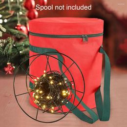 Sacs de rangement Sac léger Capacité Lumières de Noël avec fermeture à glissière Poignée Organisateur anti-poussière pour cadeau de vacances