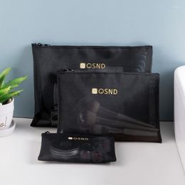 Sacs de rangement léger Portable Simple sac de lavage cosmétique noir gargarisme capacité de voyage gaze de luxe coréen grand et