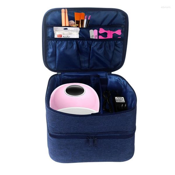 Bolsas de almacenamiento Lápiz labial Estuche de transporte Titular de esmalte de uñas con compartimentos Maquillaje Bolsa de viaje Cosmético Portátil Lindo