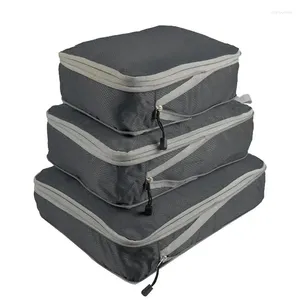 Sacs de rangement à bagages à bagages Cubes d'emballage de compression pliable de la valise de voyage imperméable en nylon portable avec poignée