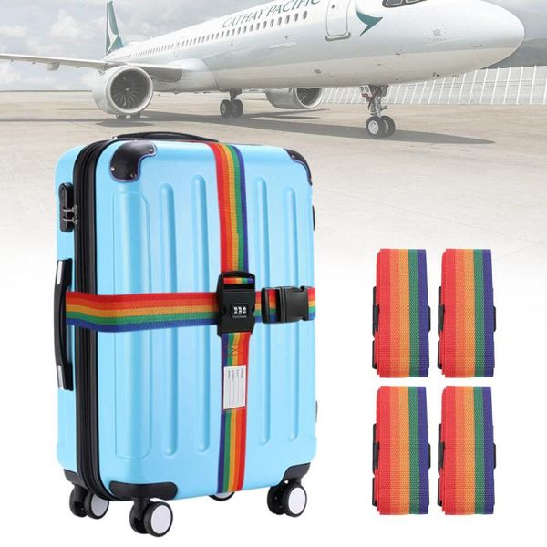 Bolsas de almacenamiento Correas de equipaje Paquete de 4 Equipaje ajustable Cinturón de embalaje Accesorios de viaje Maleta