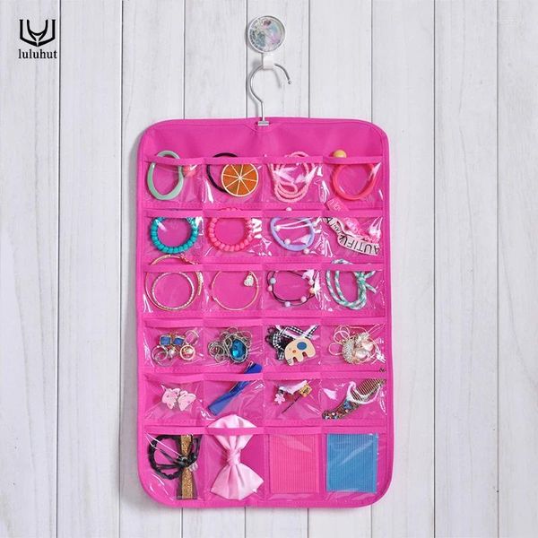 Bolsas de almacenamiento Luluhut 24 bolsillos Puerta de pared Armario Bolsa colgante Bolsa clasificada Calcetines Ropa interior Cosmética Claves Clasificación de juguetes