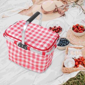 Opbergzakken Lunchtas Voedsel dragen Picknickmanden Multifunctioneel Draagbaar Geïsoleerd Kruidenier Metaal