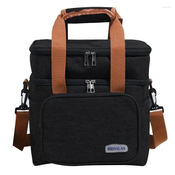 Sacs de rangement Sac à déjeuner pour hommes Bento Box Isolation Conception de grande capacité avec revêtement imperméable Camping idéal