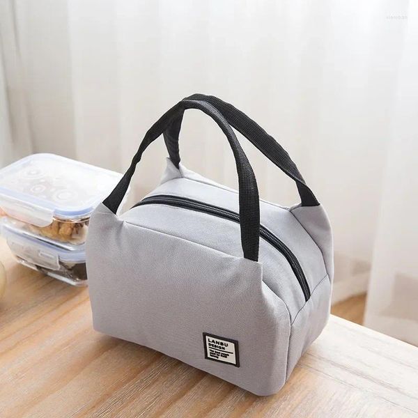 Bolsas de almacenamiento Bolsa de almuerzo Tote Caja aislada portátil Lona Térmica Contenedor de alimentos fríos Escuela Picnic Hombres Mujeres Niños Lonchera de viaje Mantener caliente