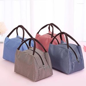 Bolsas de almacenamiento Bolsa de almuerzo Mujeres Hombres Enfriador Paquete de hielo térmico Tote Estudiantes Bento Adultos Picnic Bolso de comida Caja portátil Trabajo