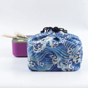 Sacs de rangement boîte à lunch sac coton japonais Portable écologique emballage repas pique-nique organisateurs maison organisateur fournitures