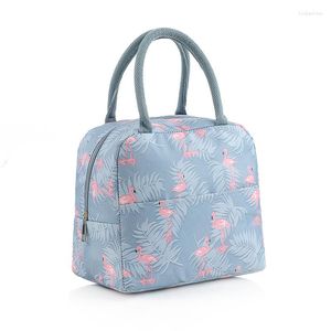 Sacs de rangement Sac de boîte à lunch en gros Feuille d'aluminium épaissie Flamingo Isolation pour travailler avec un sac à main Bento