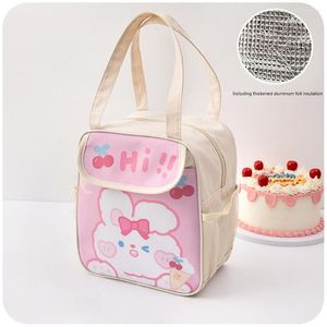 Sacs de rangement déjeuner conteneur pochette filles mignon ours créatif dessin animé Bento sac étanche grande capacité pour enfants étudiant voyage