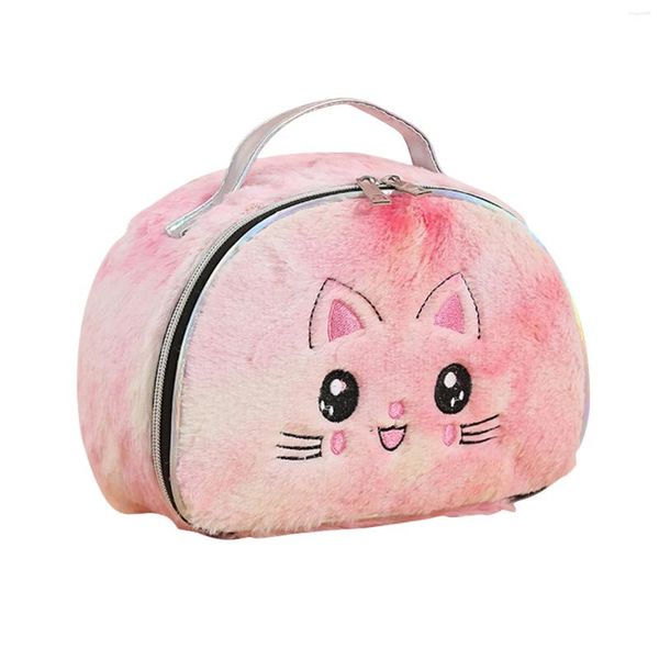 Sacs de rangement sac de maquillage mignon poche en nylon flou h petit cosmétique pour sac à main