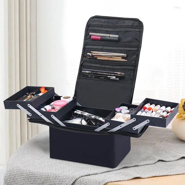 Sacs de rangement Case de maquillage de grande capacité Kit de clou de broderie professionnelle portable Sac Cosmetics Hoiley