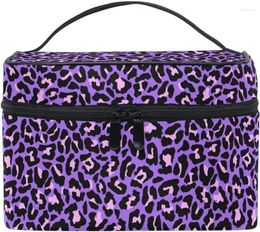 Sacs de rangement Makeup Néon Purple et rose Léopard Travel Organisateur Bag Bag