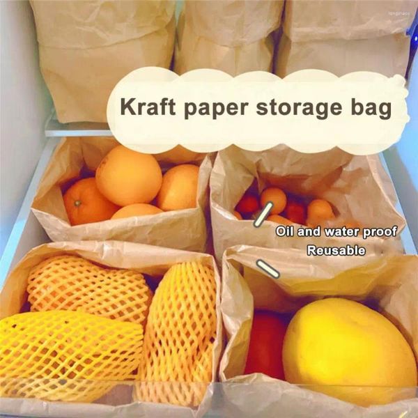 Bolsas de almacenamiento Bolsa de artículos diversos de maquillaje Bolsa de papel Kraft engrosada Caja de dormitorio A prueba de aceite A prueba de agua