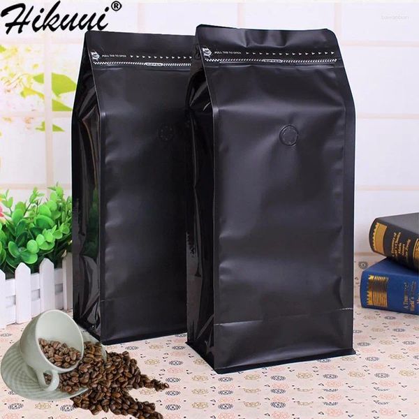 Bolsas de almacenamiento granos de café mate con válvula de aire de aire Aluminio Aluminio Foil Polvo de pie plano Polvo de té NUTS de 8 oz 16 oz