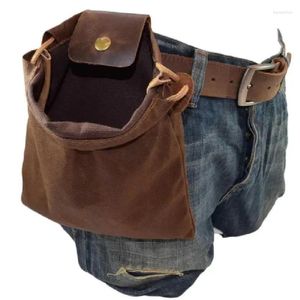 Opbergtassen Medieval Suede Suede Pouch Coin Bag Belt Leer Drawing Wallet Men Women Women